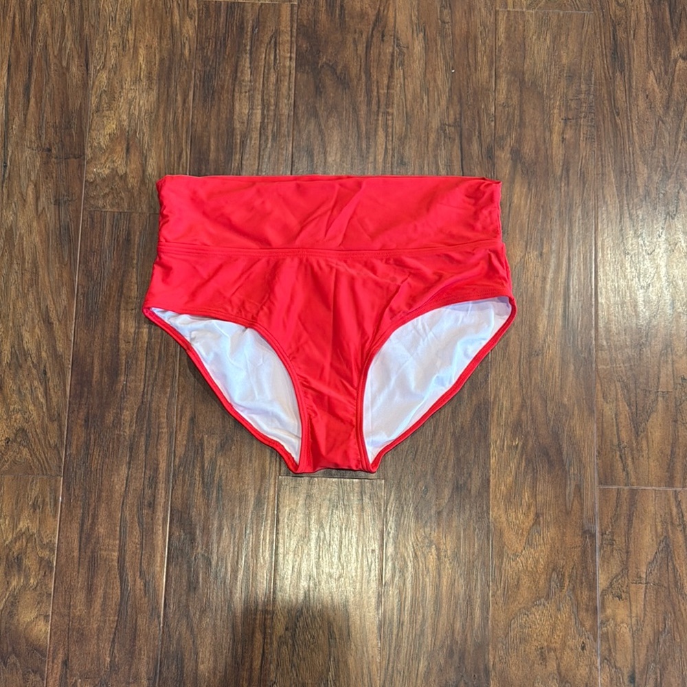 Red High-Waisted Bikini Bottoms - XL - NWOT